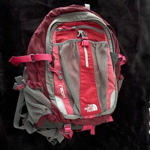 North Face Recon Backpack Red, Gray and Black